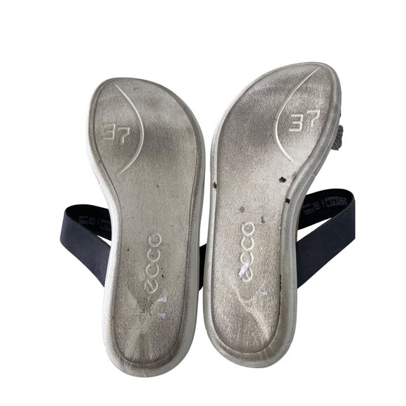 Ecco Simpil Strappy Sandals Size 6.5 Toe Loop Comfort Flats Snakeskin Multicolor - Picture 4 of 8